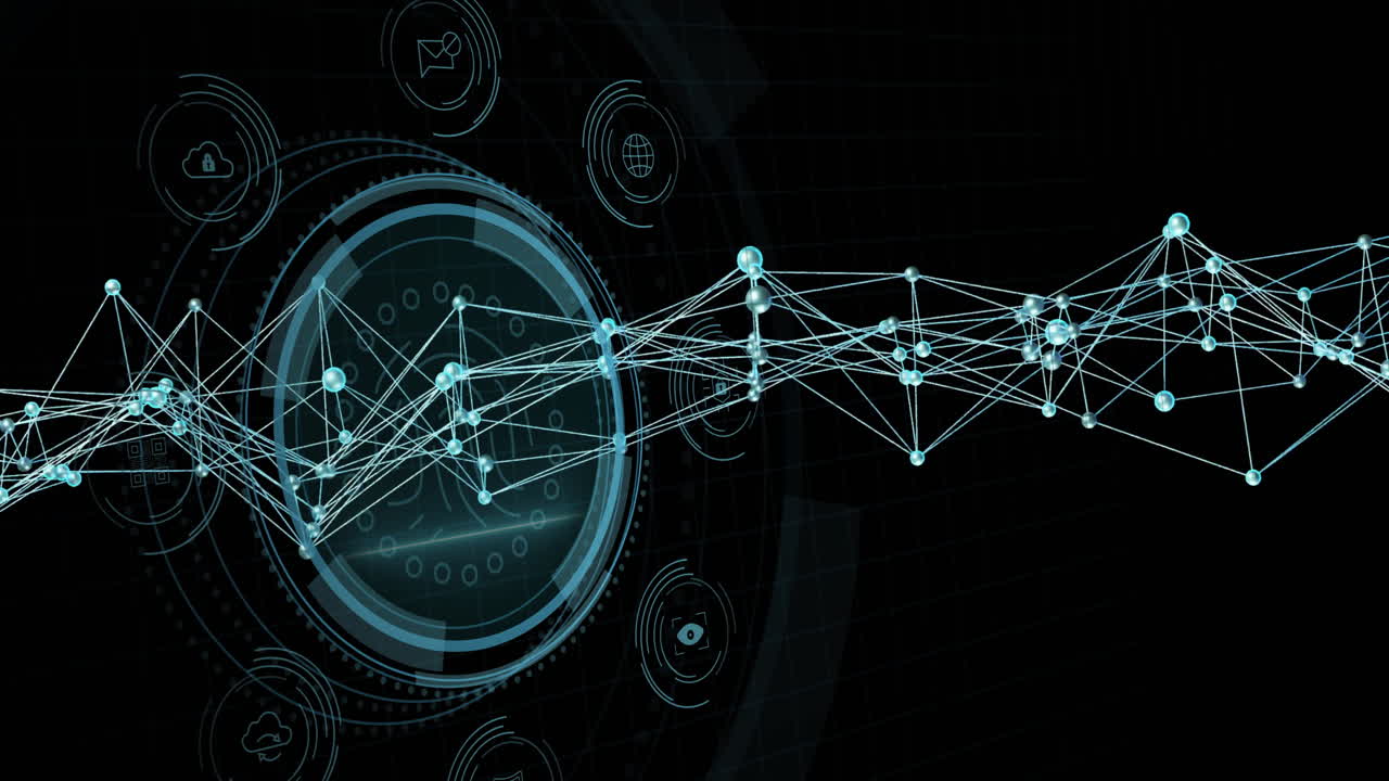 animación de la cadena de adn, procesamiento de datos sobre escaneo de alcance en fondo negro