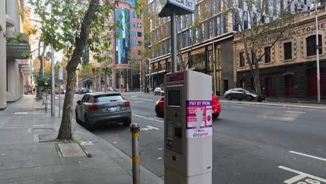 street view with parking meter and buildings