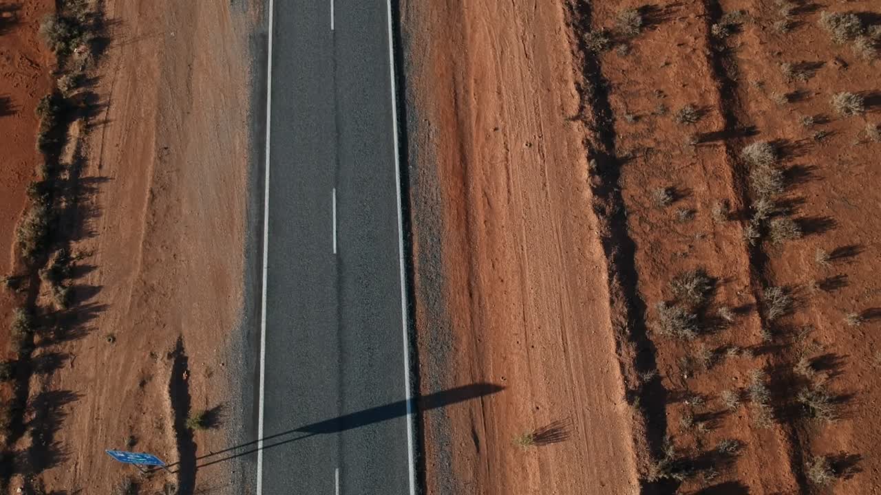 Looking down on an outback Australian road