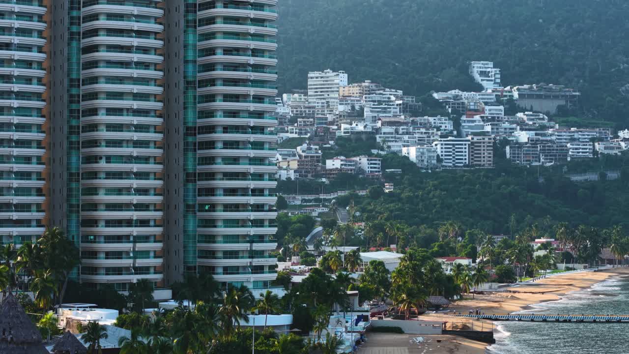 Drone shots with parallax effect in Mexico's Acapulco Bay