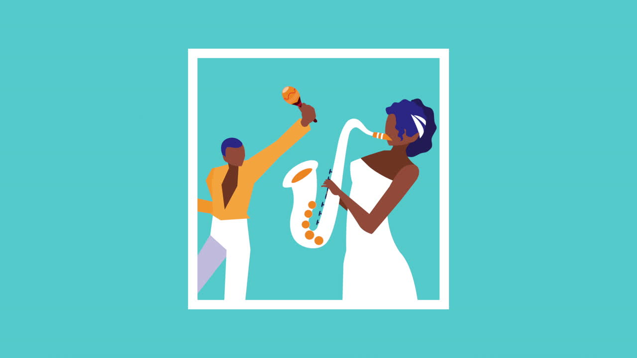 una pareja tocando música jazz