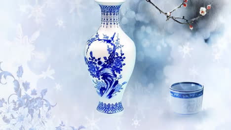 chinese style blue white porcelain old history