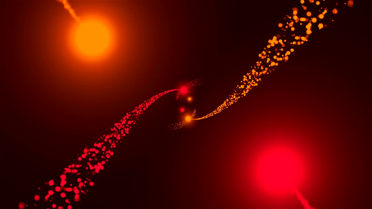 에너지 나선형 입자는 공간에 있습니다. 현대적 추상 3d 렌더링 배경, 컴퓨터 생성 배경.
