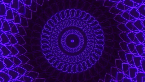 patrón geométrico azul psicodélico con luz de neón en espiral