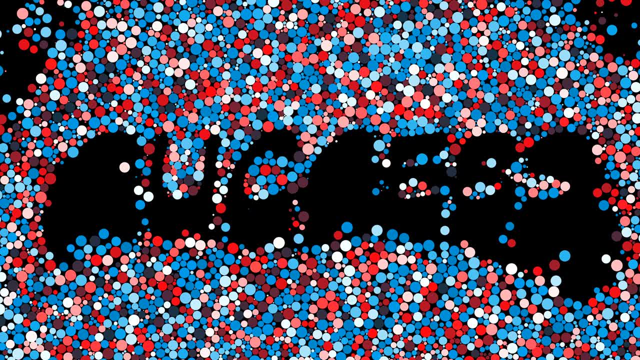 성공 텍스트 및 입자 배경