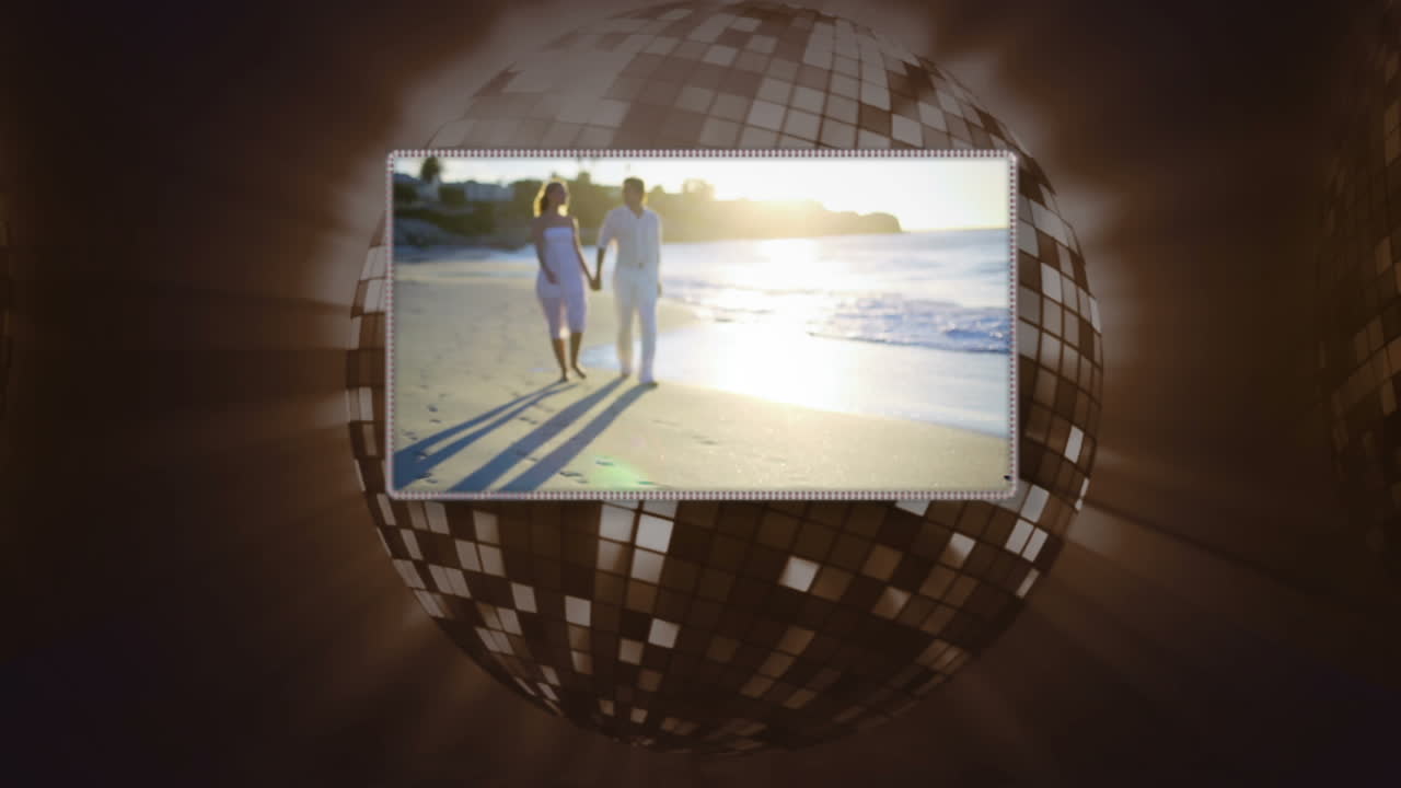 해변에서 커플의 비디오