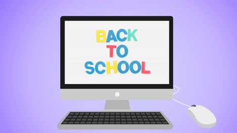 Animation-of-back-to-school-text-on-computer-on-blue-background