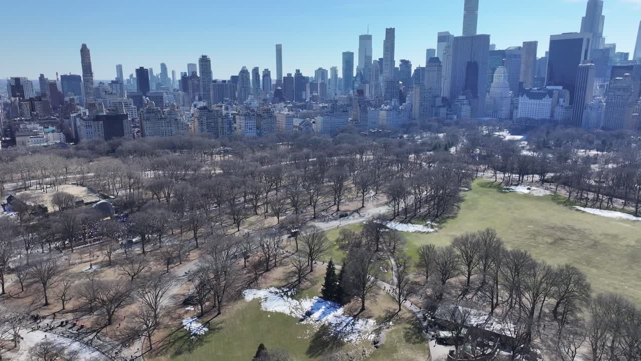 Central Park At Manhattan In New York United States. Downtown District. Nature Park Aerial View. Central Park At New York United States. Highrise Buildings Landscape. Stunning New York Skyline