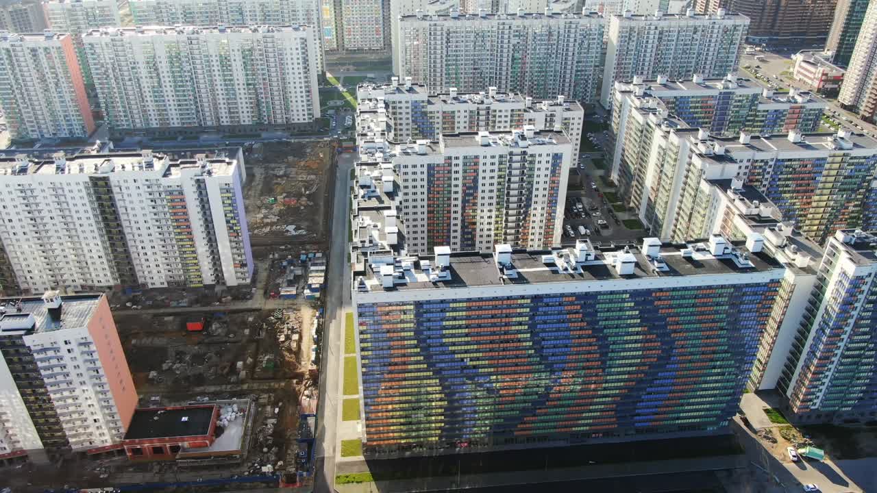 건설 중인 현대 아파트 건물 의 공중 사진