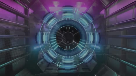 animación del escaneo de alcance sobre el túnel de neón