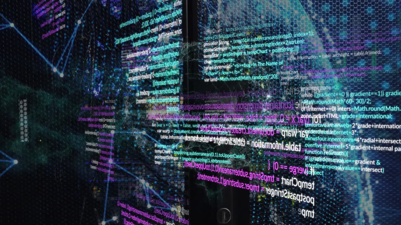 Animation of connections and data processing over globe
