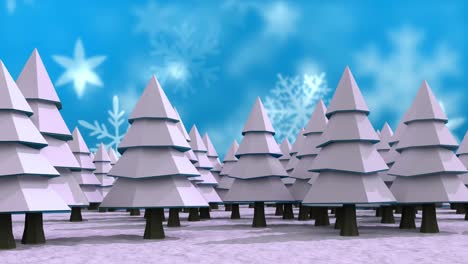 christmas trees and snowflakes