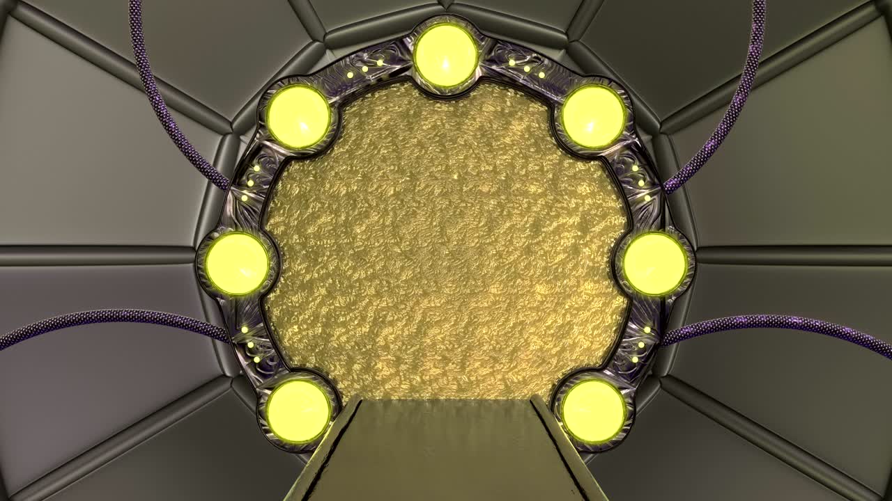 포털과 함께 공상과학 코리더의 추상적인 배경 3d 애니메이션 기술 타이틀과 배경에 대한 미래 기술 추상적인 원활한 vj.