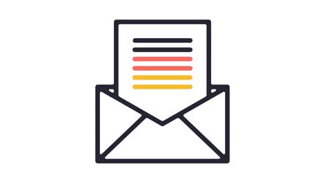 email newsletter line icon animation with alpha