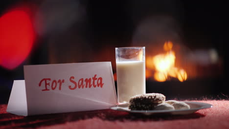 piatto con biscotti e latte - una delizia per babbo natale