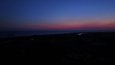 aerial panoramic view of zeeland province during sunset in netherlands