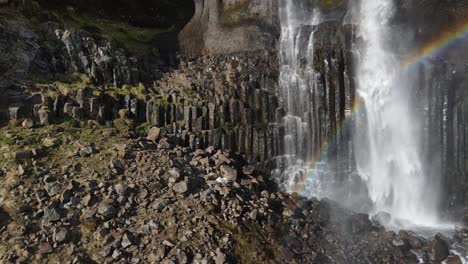 iceland waterfall bjarnarfoss aerial drone