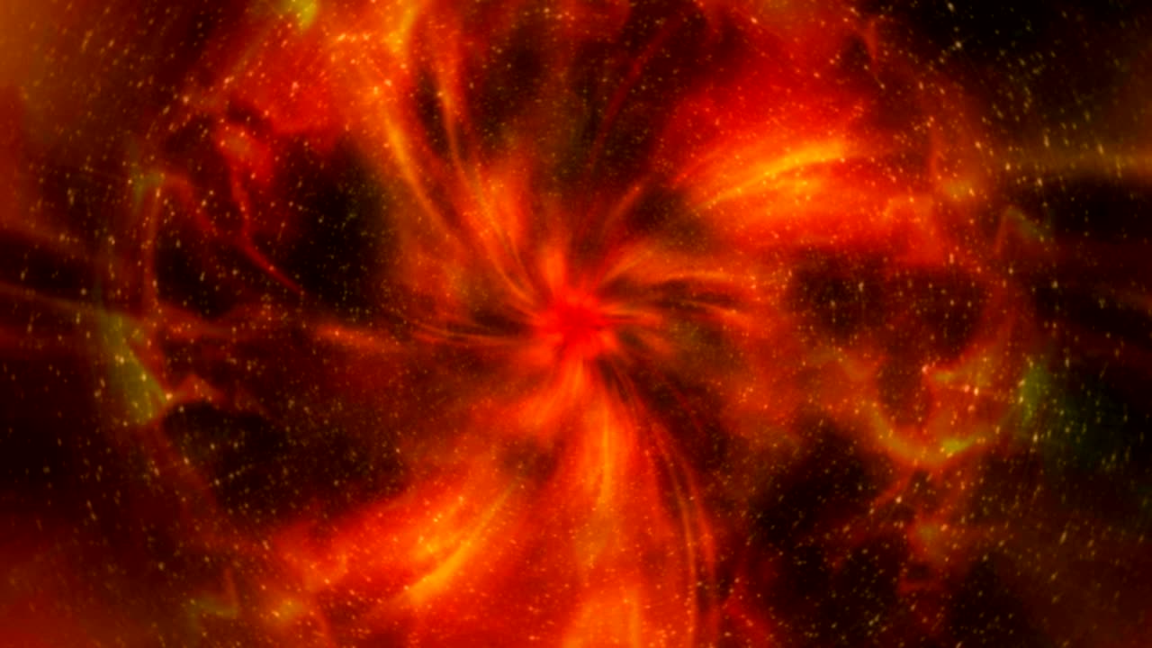 el fondo del universo ardiente, animación, renderización, bucle