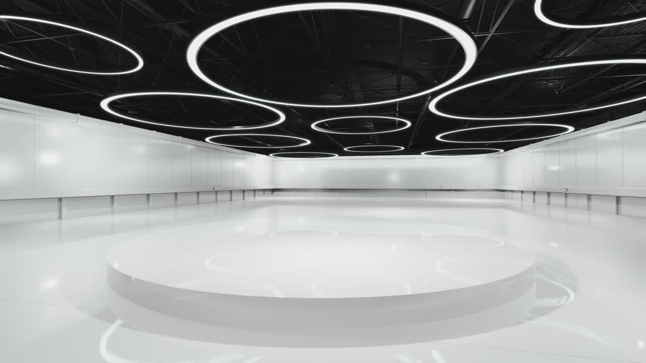 전시 스탠드, 부스, 제품, 컨벤션 홀, 컨퍼런스, 온라인, 엔터테인먼트, 콘서트, 이벤트, 스포츠, 라이브, 애니메이션 루프 4k3d 렌더링.