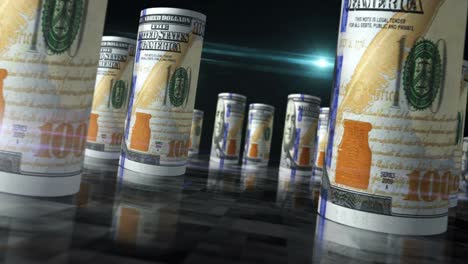 billetes de dinero rollos de dólares bucle sin costuras