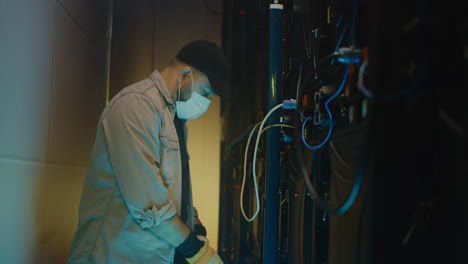 technician installing or maintaining led display system
