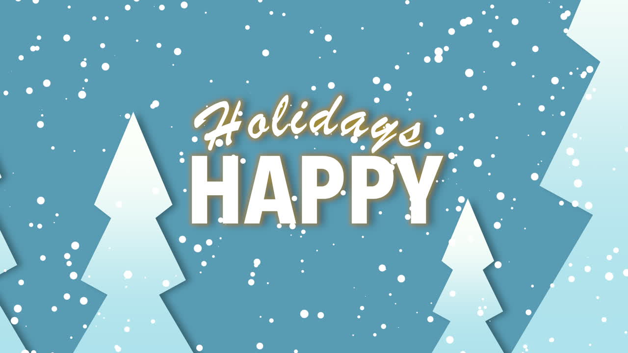 날아다니는 눈과 숲 속의 크리스마스 트리와 함께 즐거운 휴일 보내세요