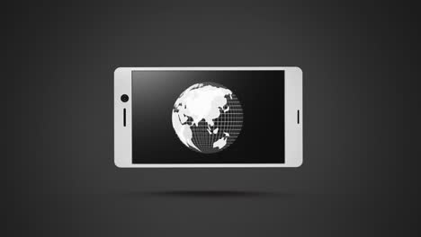 spinning globe displayed on smartphone