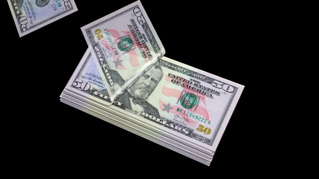 Conteggio di dollari statunitensi su sfondo isolato.