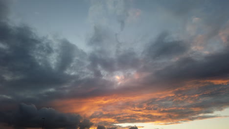 wonderful color of the clouds at sunset on the island of gran canaria