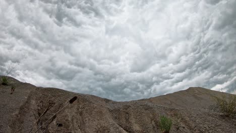 ominous rolling storm clouds motion time lapse over quarry in central kentucky 3 of 3