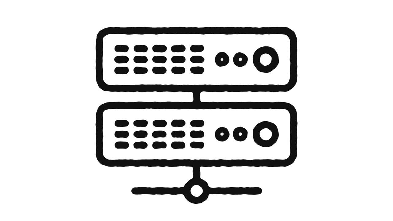 Network Server Icon Animation Footage & Alpha Channel
