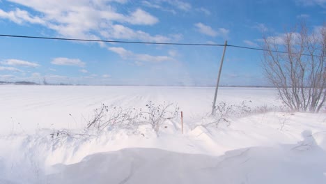 snowscape landscape in saint-jean-sur-richelieu, quebec canada. close-up shot