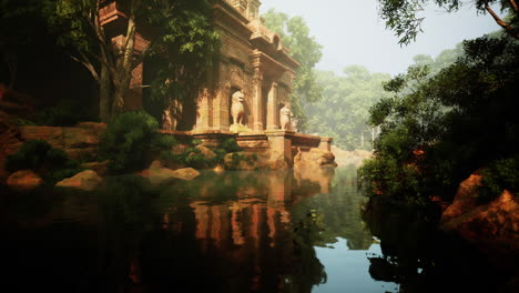 ruinas de templos antiguos en una selva tropical