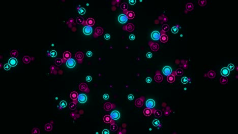 abstract neon icon mandala