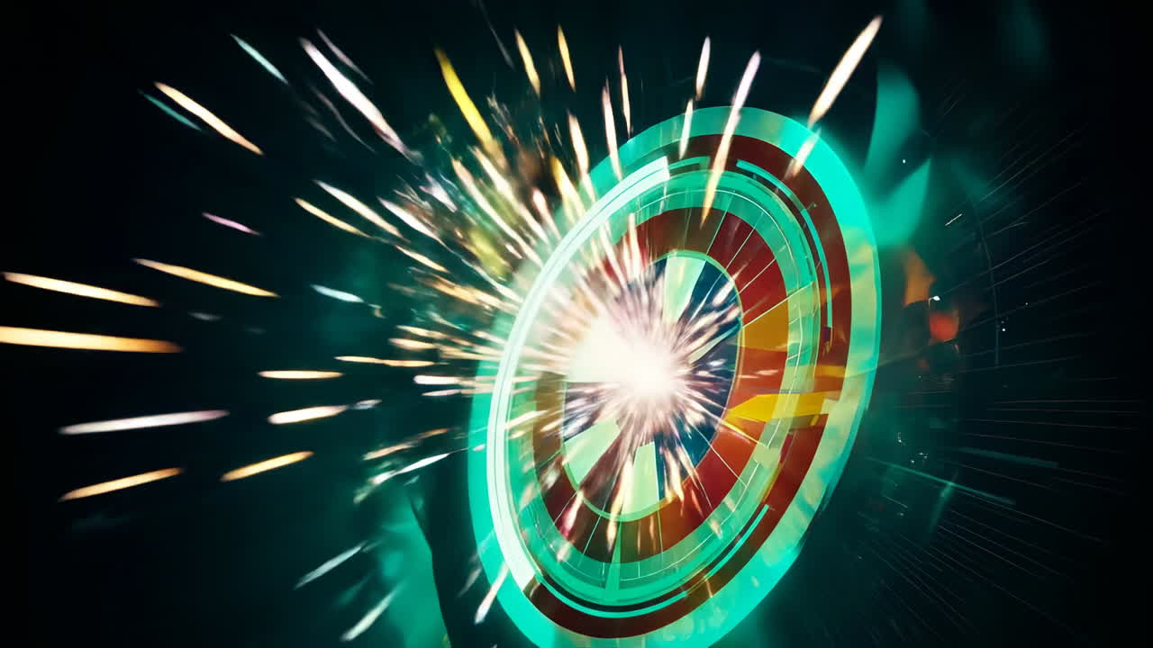 Vibrant light bursts in art. Bright colors burst in a dynamic display, creating an energetic abstract visual effect that captivates the viewer