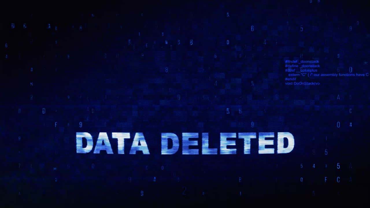 Data Deleted Error Message