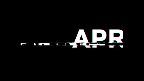 april glitch effect text digital tv distortion 4k loop animation