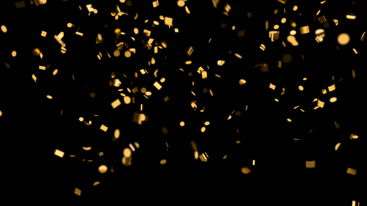 caída de confeti dorado con el canal alfa