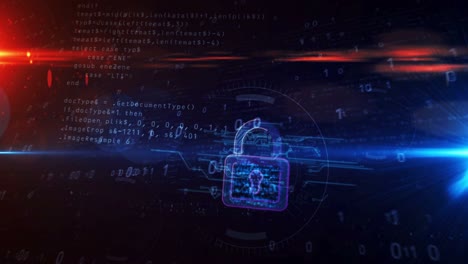 padlock cyber security symbol abstract loopable tunnel animation