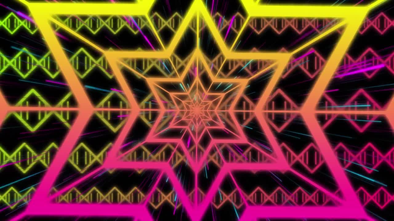 animación de formas en movimiento sobre fondo negro