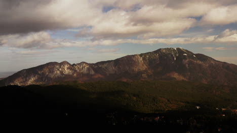 Aerial-Drone-Shot-of-Beautiful-of-The-Bucegi-Mountain-Range-Romania