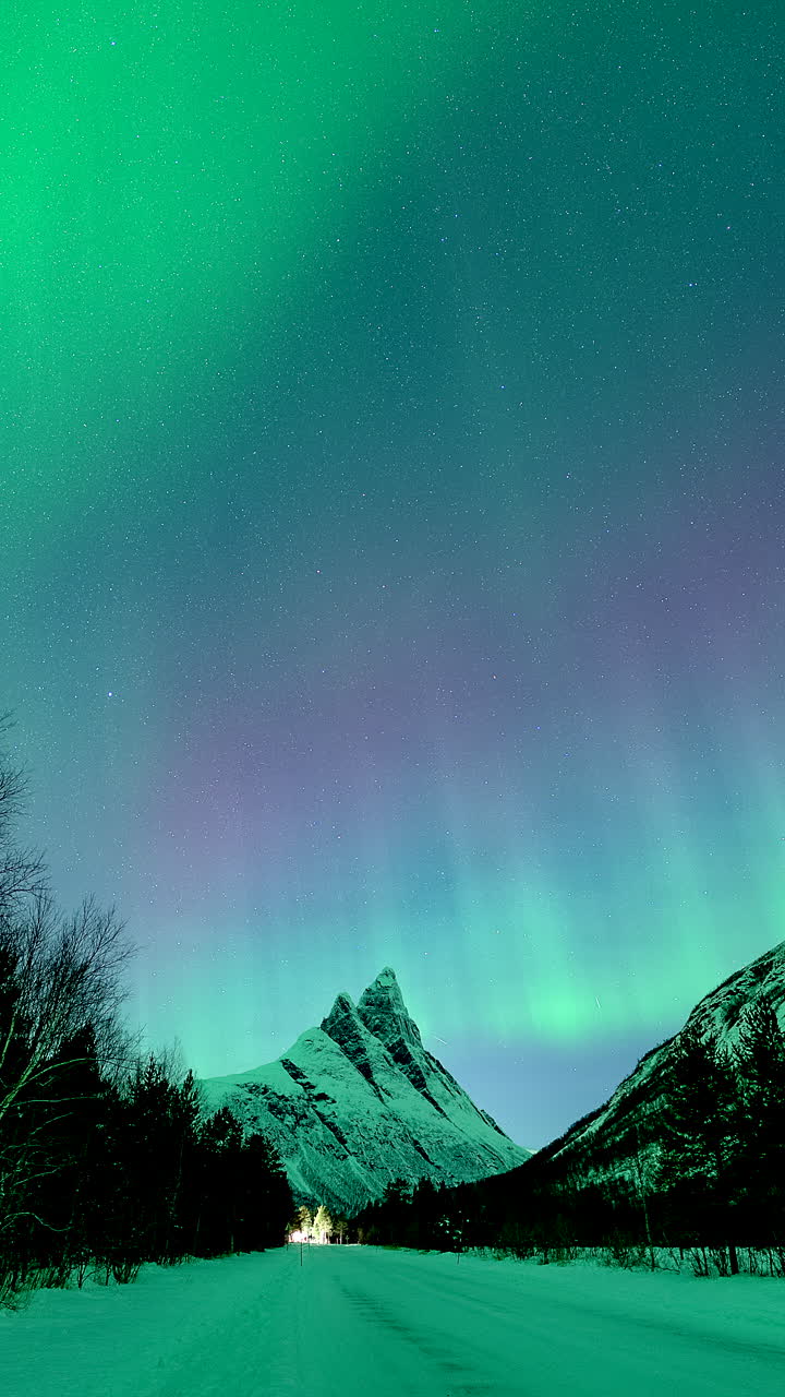 Timelapse Verticale, Signaldalen, Aurora Boreale, Luci Del Nord, Tromsø
