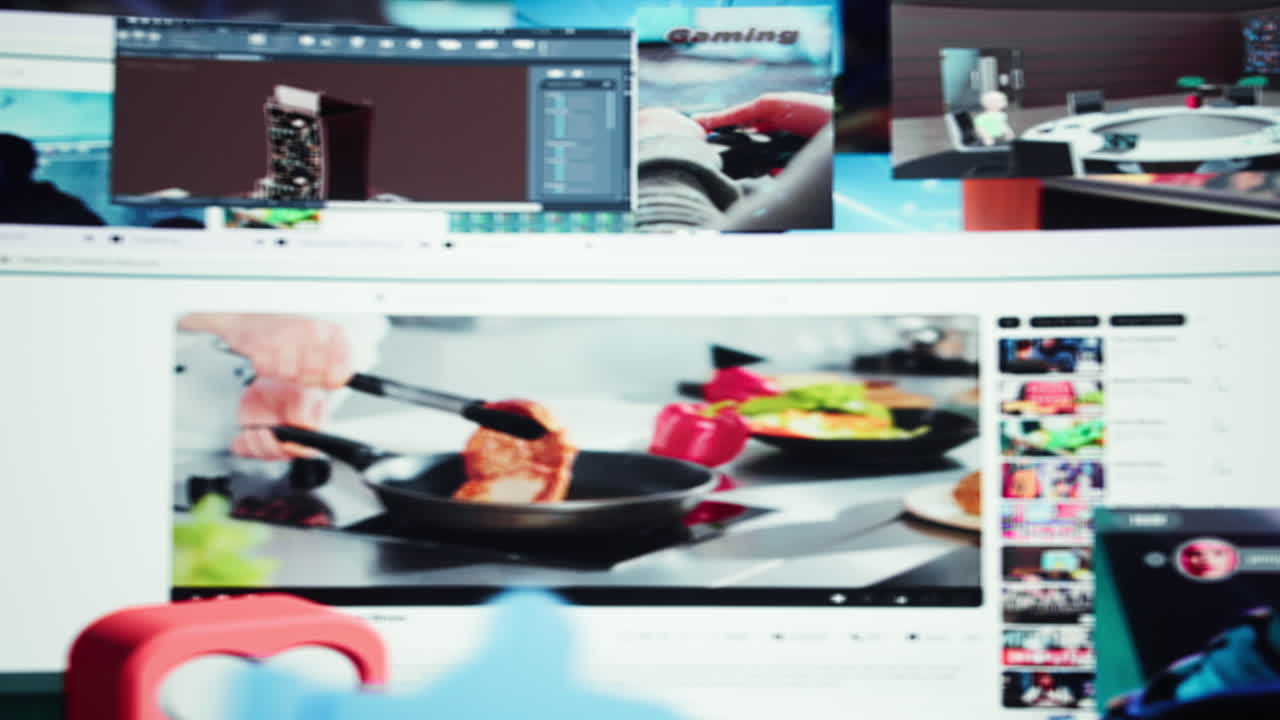 Visualization of video content streams flowing through digital space