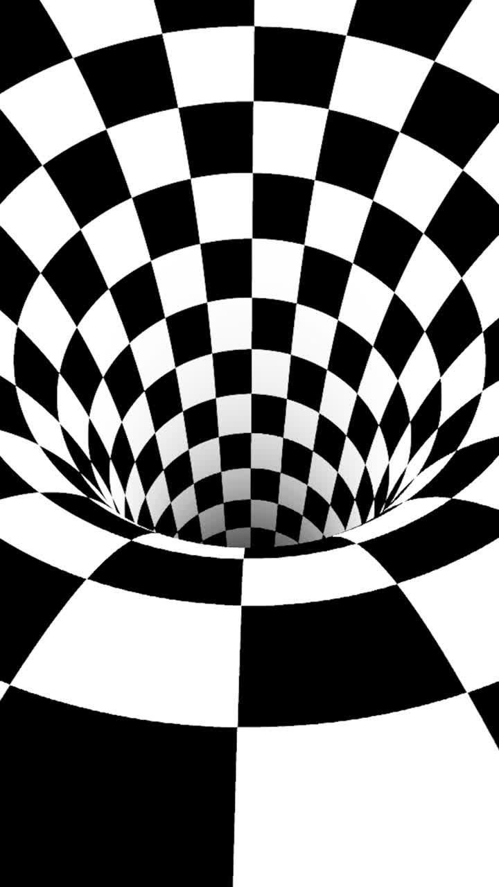 el vórtice del tablero de ajedrez ilusión óptica