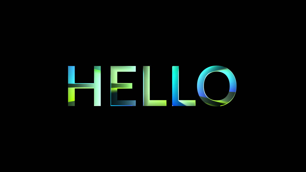 animación de texto de saludo de bucle continuo