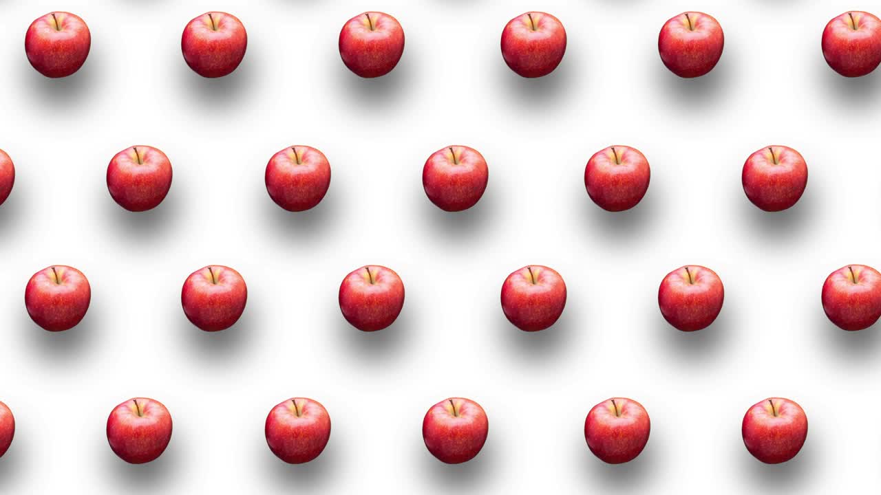 el fondo de animación de las manzanas rojas.