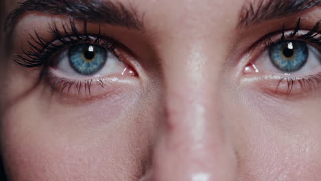 close-up of a woman's face and eyes