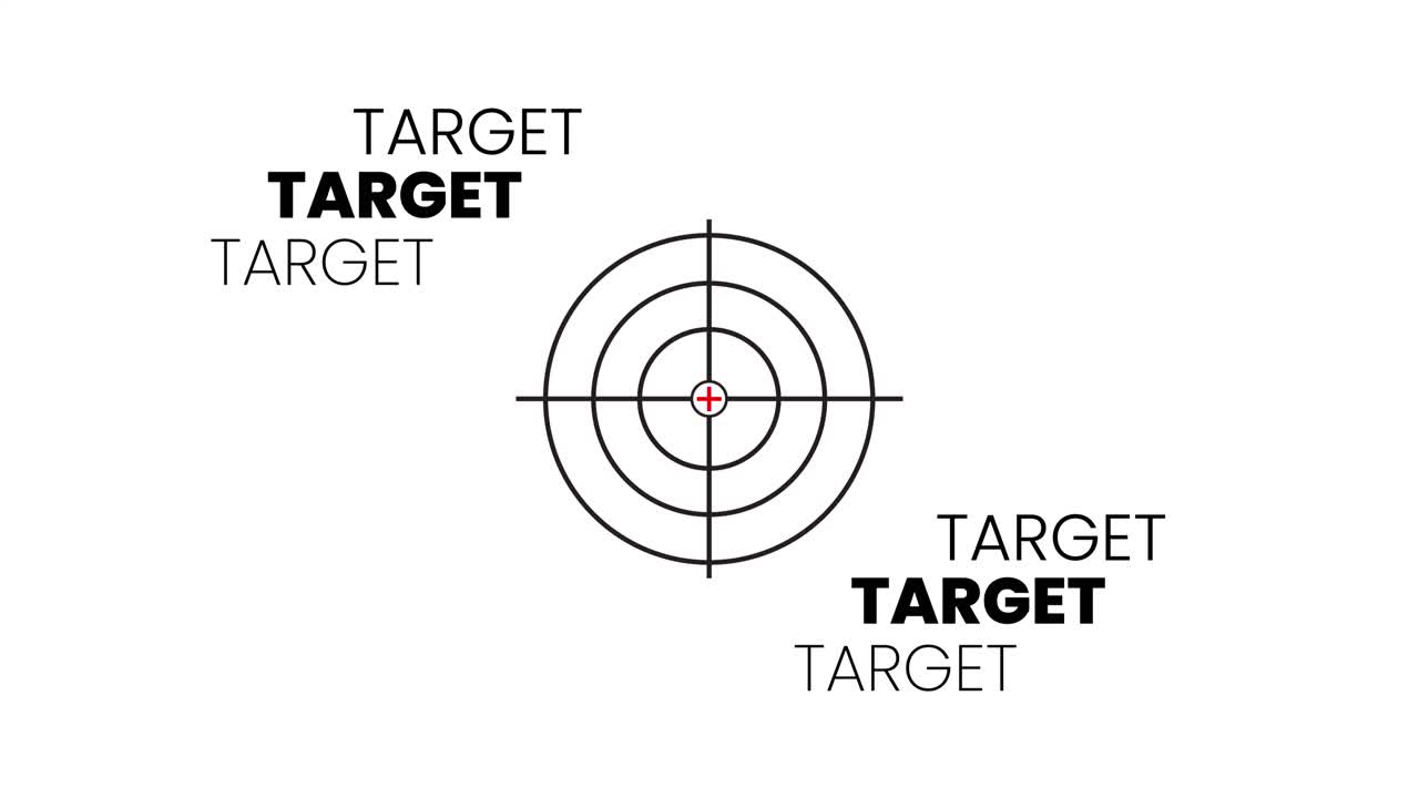 Animated Target Bullseye with Flashing 'TARGET' Text
