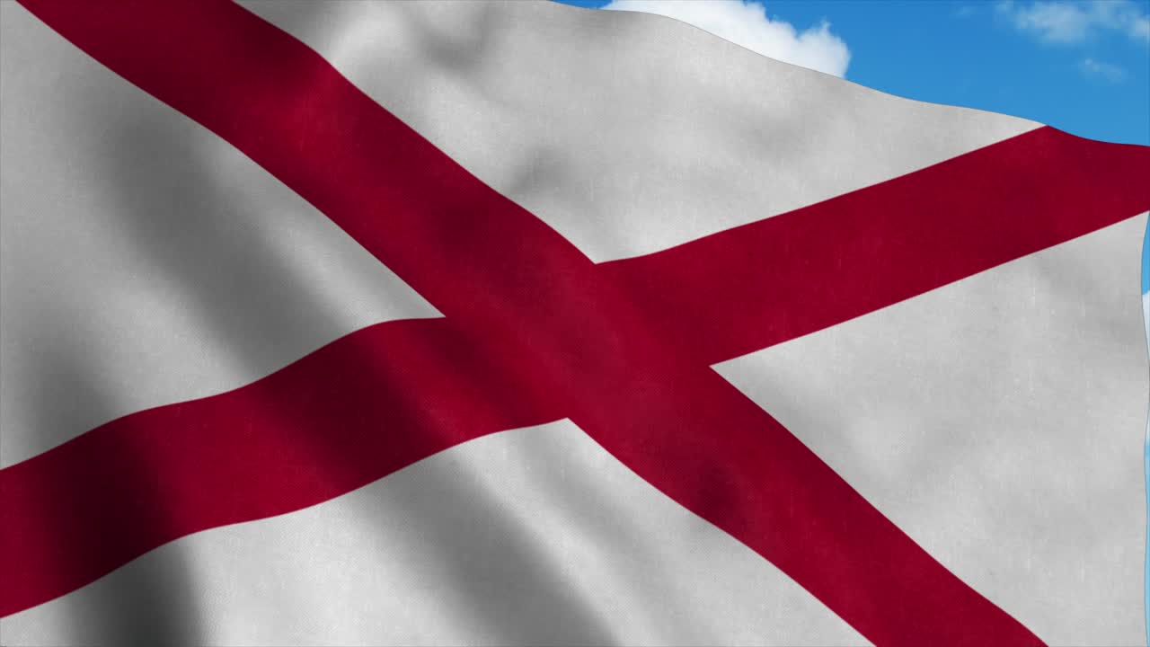 바람에 흔들리는 앨라배마 발, 파란 하늘 배경