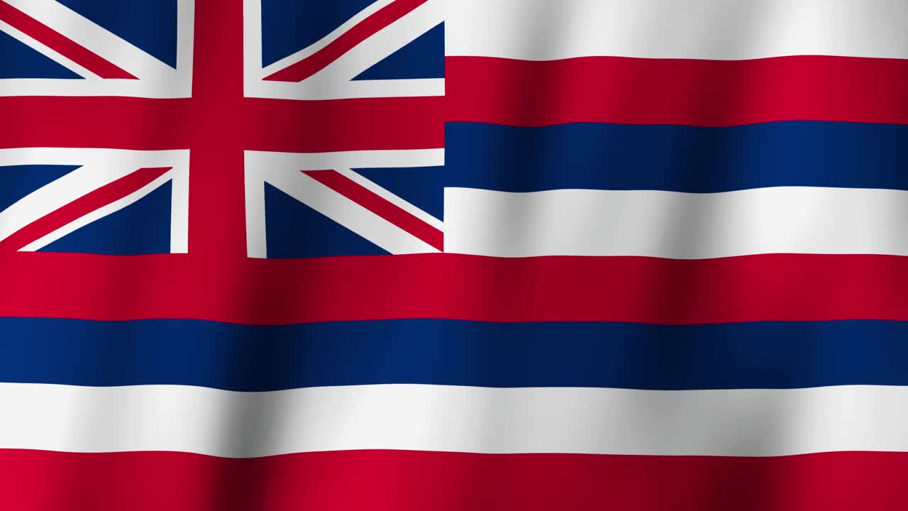Loopable state flag of the State of Hawaii. Digital animation waving background. (United States of America)